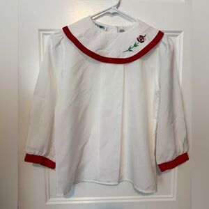 Vintage Alyssa Rose Embroidered Peter Pan Collar Blouse